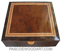 Handmade large wood box - Decorative wood keepsake box made of campher burl