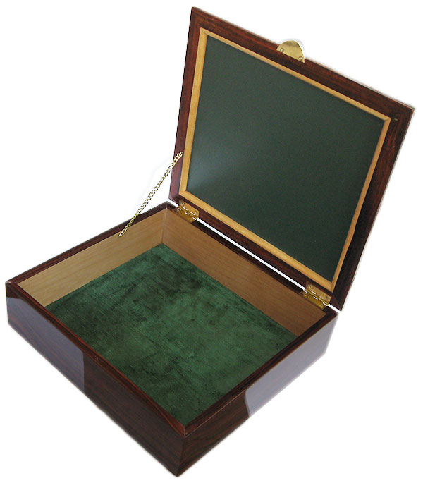 Handcrafted large wood box - open view