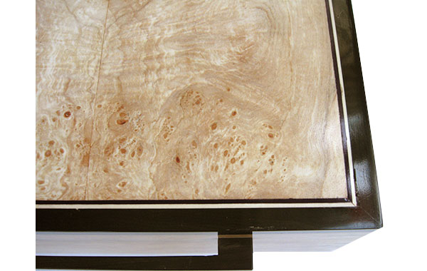 Spalted maple burl framed in African blackwood - Handmade wood box