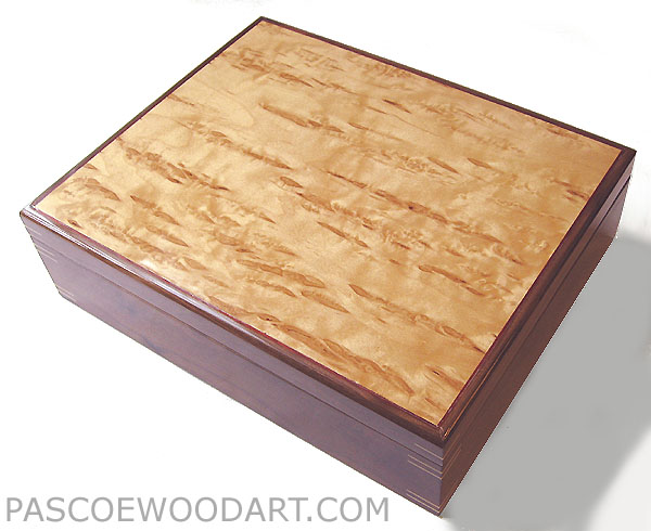 Large keepsake box - Decorative wood large keepsake box - Handmade box made of walnut, Karelian birch burl top