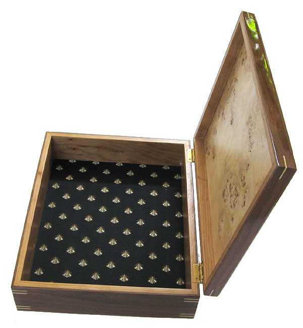 Large keepsake box - Handmade decorative wood box - open view