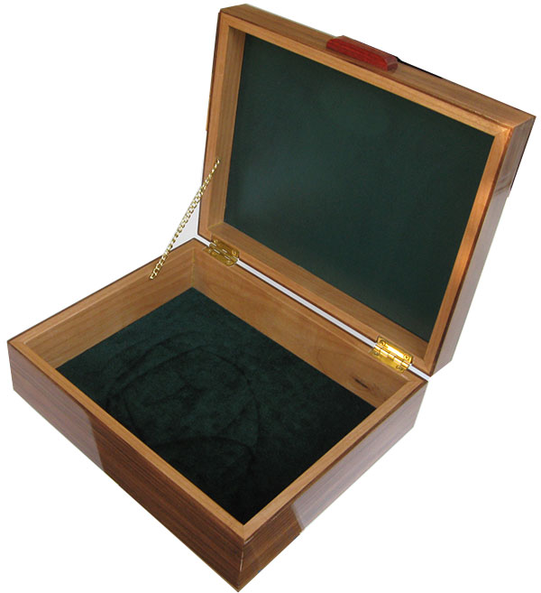 Handcrafted wood box  open view