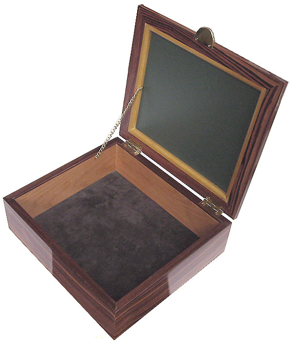 Handcrated wood box - Large keepsake box  open view