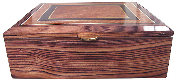 Honduras rosewood box front - Handcrafted  large wood keepske box