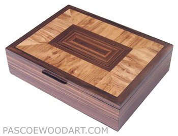 Large keepsake box, letter size paper box - Handmade decorative wood box made of Asian ebony, Honduras rosewood