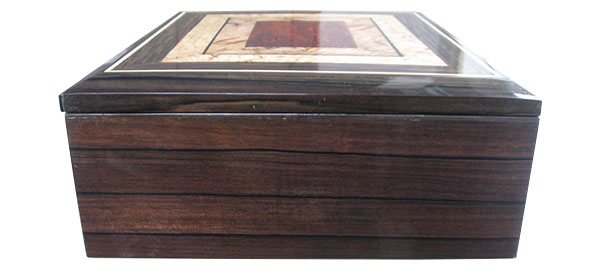 Macassar ebony box end - Handcrafted wood box