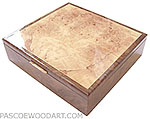 Handcrafted wood box - Decorative keepsake box made of crtch walnut, spalted maple burl
