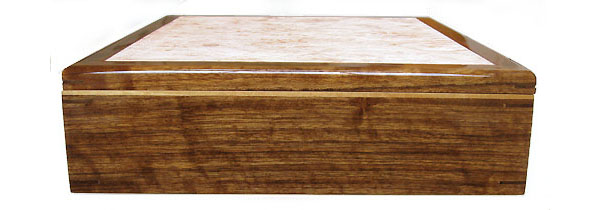 Shedua box side view - Handmade wood keepsake box