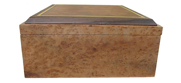 Camphor burl box side - Handcrafted large wood keepsake box