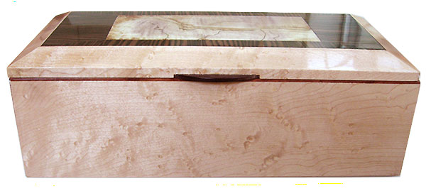 Birds eye maple box front - Handmade wood keepsake box
