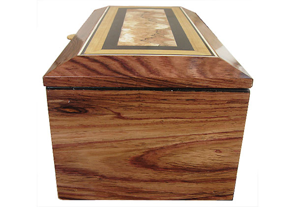 Honduras rosewood boxside - Handcrafted wood box with sliding tray