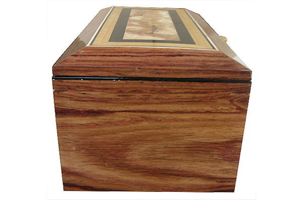 Honduras rosewood box side - Handcrafted wood box with sliding tray