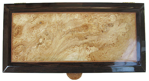 Spalted maple burl centered box top - Handcrated wood box, keepsake box