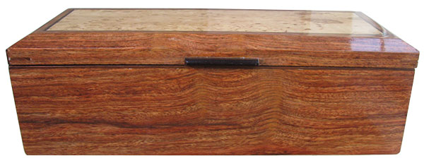 Caribbean rosewood box front - Handcrafted wood keepsake box