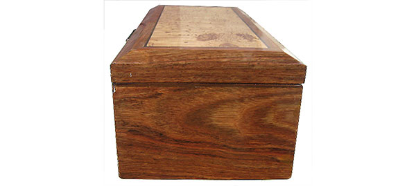 Caribbean rosewood box side - Handcrafted wood box