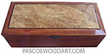 Handcrafted wood box - Keepsake box made of bubinga with spalted maple burl beveled top