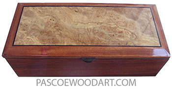 Handcrafted wood box - Keepsake box made of bubinga with spalted maple burl beveled top