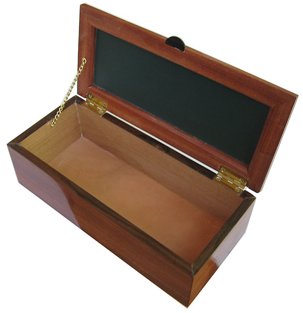 Handcrafted wood box - open view
