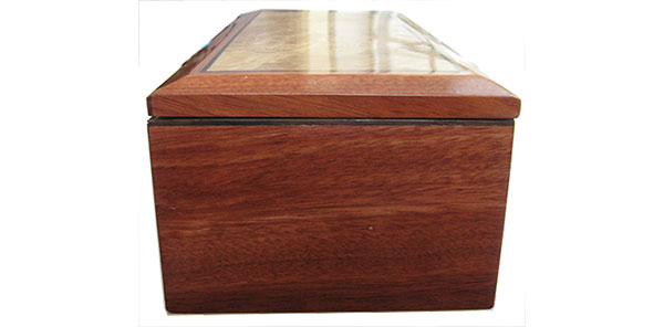 Bloodwood box side - Handcrafted wood box
