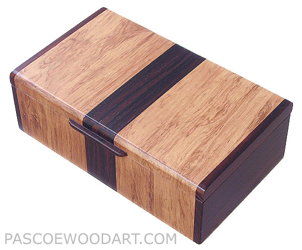 Handmade wood box -  Decorative wood keepsake box made of Honduras rosewood, cocobolo