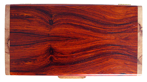 Cocobolo wood box top - Handmade wood keepsake box