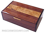 Handcrafted wood keepsake box - Decorative keepsake box made of Brazilian kingwood, maple burl, bois de rose