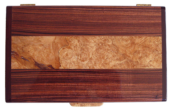 Maple burl inlaid box top - Handmade brazilian kingwood box