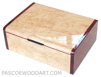 Handcrafted wood box - Decorative keepsake box made of Karelian birch burl, cocobolo