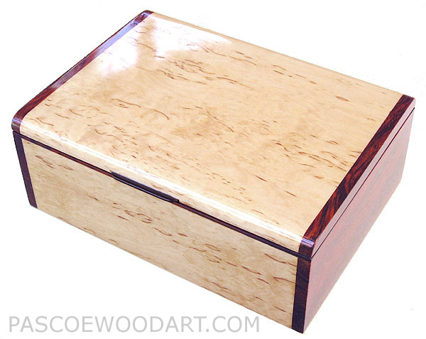 Handmade wood box - Decorative wood keepsake box made of Karelian birch burl, cocobolo