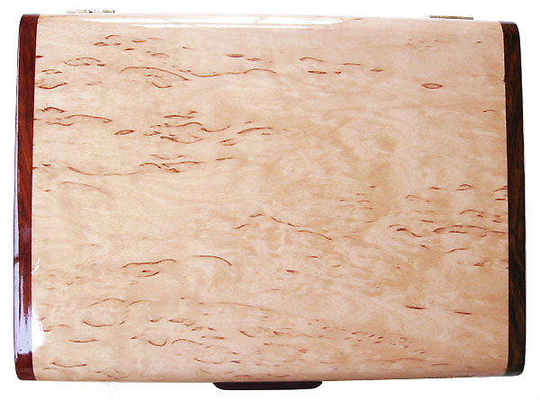 Karelian birch burl box top - Decorative wood keepsake box