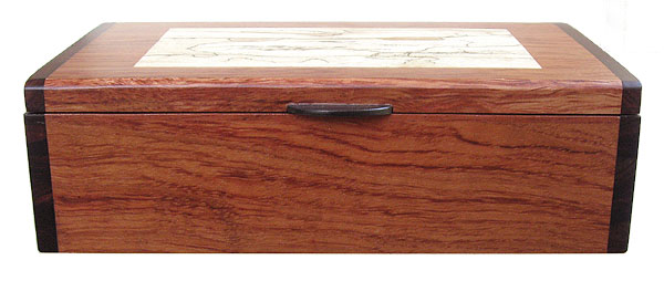 Handmade bubinga wood box - front view