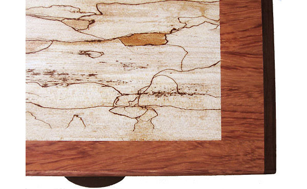 Spalted maple inlayed box top - close up