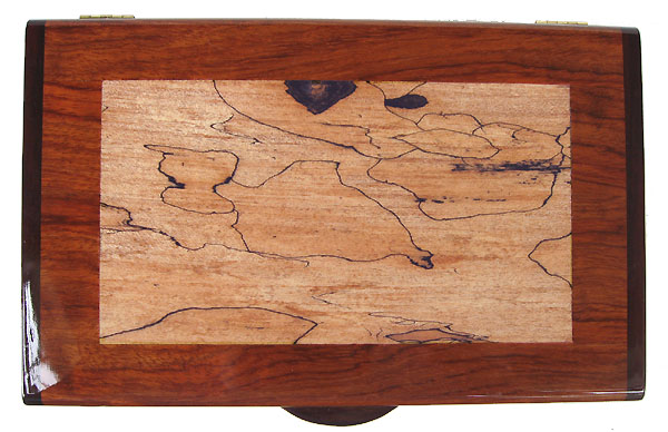 Spalted maple inlayed bubinga wood box - Handmade keepsake box- Box top view