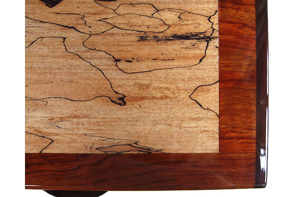 Decorative wood box - Spalted maple inlayed bubinga box - close up