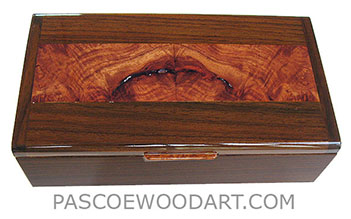 Decorative wood keepsake box - Handmade wood box made of East Indian rosewood, amboyna burl