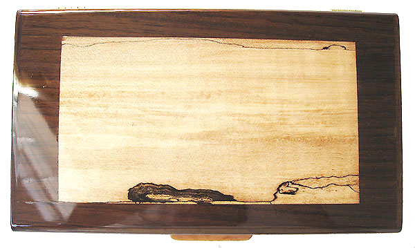 Spalted maple inlaid box top - Handcrafted decorative keepsake box
