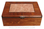 Handcrafted wood keepsake box - Decorative wood box made of Honduras rosewood, ebony, maple burl