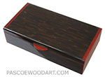 Handmade wood keepsake box - Decorative wood box made of black palm with bloodwood ends
