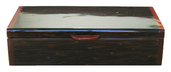 Handdmade wood keepsake box - Black palm front view