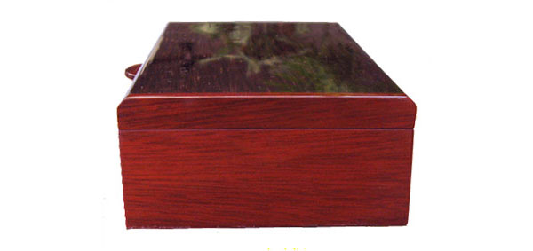 Handmade wood keepsake box - Bloodwood box end