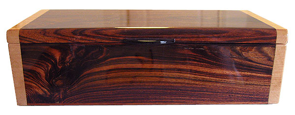 Handmade decorative wood box - Brazilian kingwood box front view