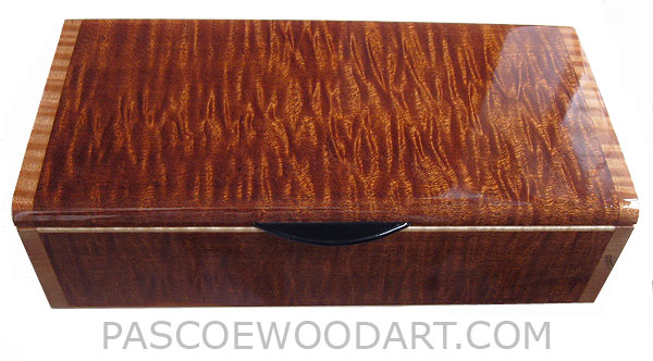Handmade wood box - Decorative wood keepsake box made of sapele with curly maple ends