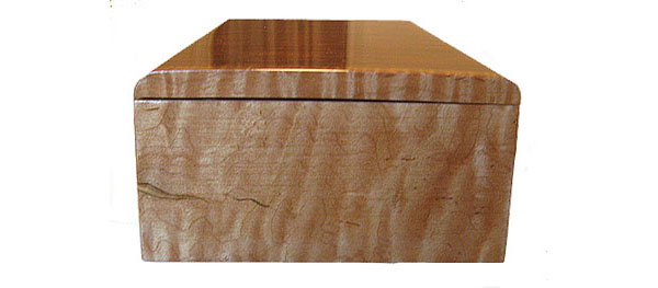 Decorative wood keepsake box - Curly maple side view
