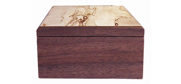 Walnut box end - Handmade decorative wood keepsake box