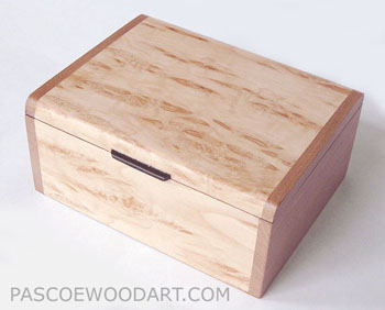 Decorative keepsake box made of Karelian birch burl, cherry