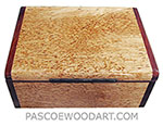 Handcrafted wood box - Decorative wood keepsake box made of masur birch with cocobolo ends