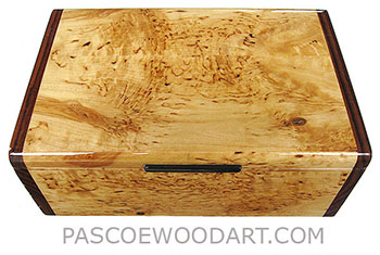 Handmade wood box - Decorative wood keepsake box made of masur birch with Asian ebony ends