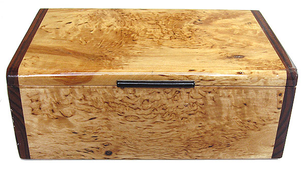 Masur birch box front - Handmade decorative wood keepsake box 