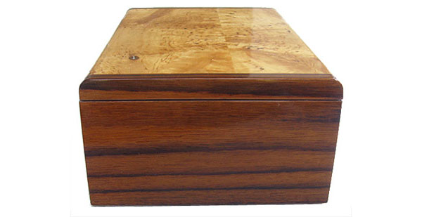 Asian ebony box end - Handmade decorative wood keepsake box