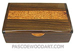 Handmade wood box - Decorative wood keepsake box made of Indian rosewood with amboyna burl inlaid top